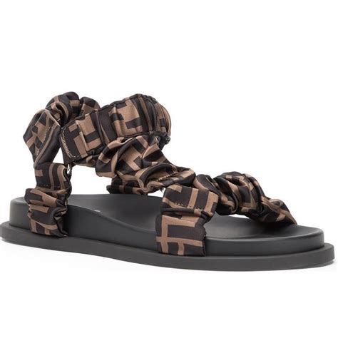 fendi feel logo sandals|fendi logo wedge sandals.